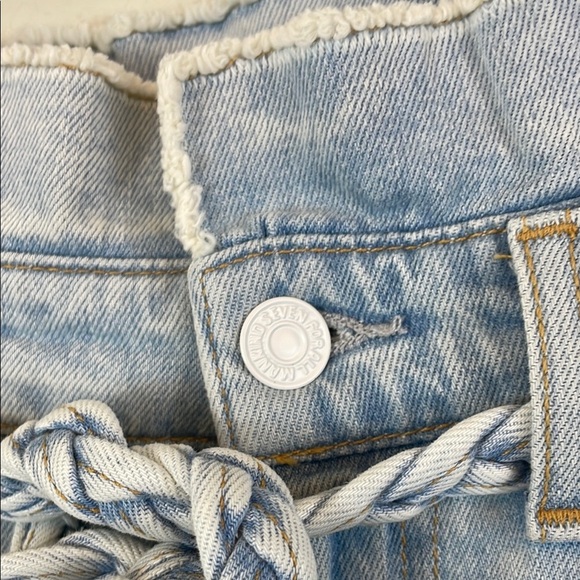 7 for All Mankind Blue Paper Bag Ankle Cropped Jeans with Fabric Tie Size 29 - Picture 4 of 10